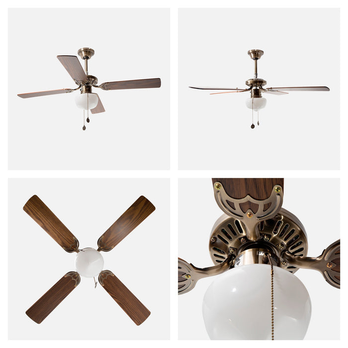 Ventilador de techo 42" bronce antiguo 1 Luz E27 40w