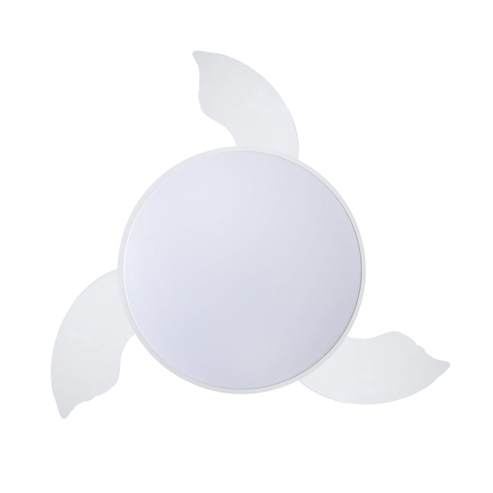 Ventilador De Techo Retractil 42", Luz LED, Blanco Mate, 3 Aspas, 6 Velocidades