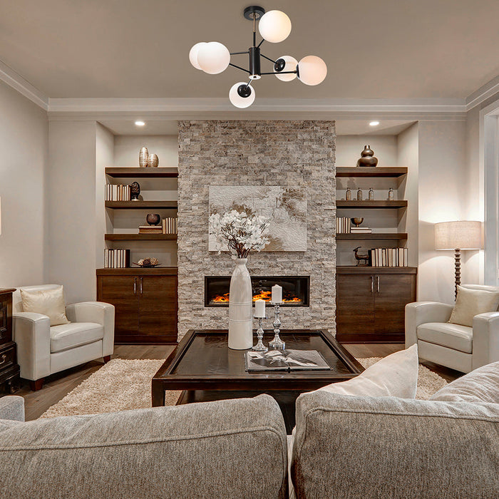 Lámpara Techo Negro Mate E27 40W 6 Luces