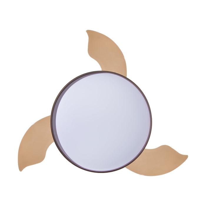 Ventilador De Techo Retráctil 42", Luz LED, Marrón, 3 Aspas, 6 Velocidades