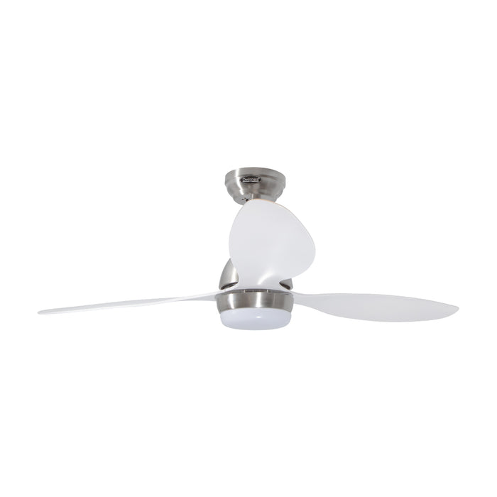 Ventilador de techo LED de 52", 3 aspas, control remoto, acabado níquel satinado, 6 velocidades