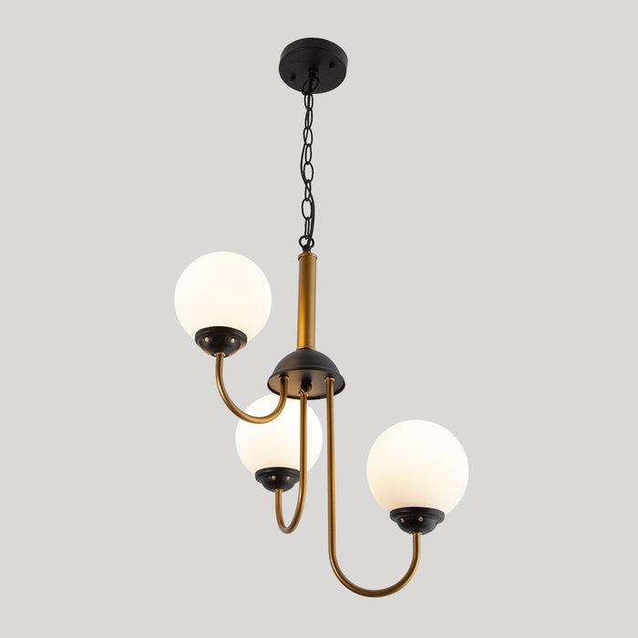 Lámpara de Techo Designers Negro y Bronce Dorado 40W E27 de 3 Luces