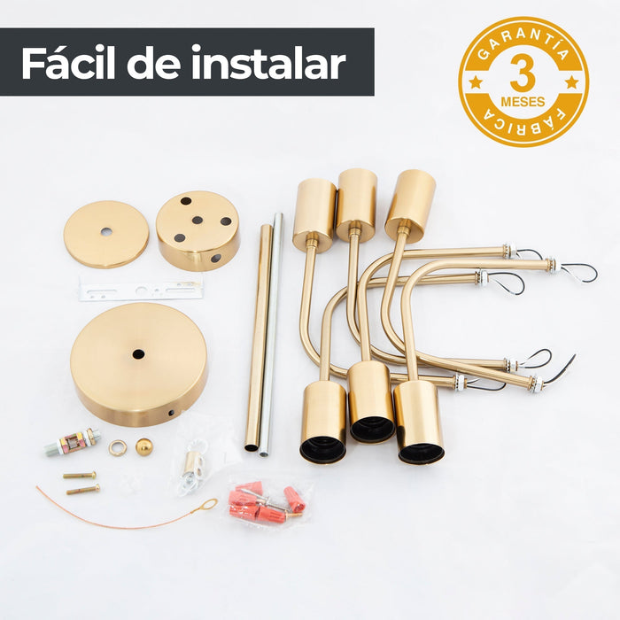 Lámpara Colgante Sputnik Latón G100 E27 40w 6 Luces