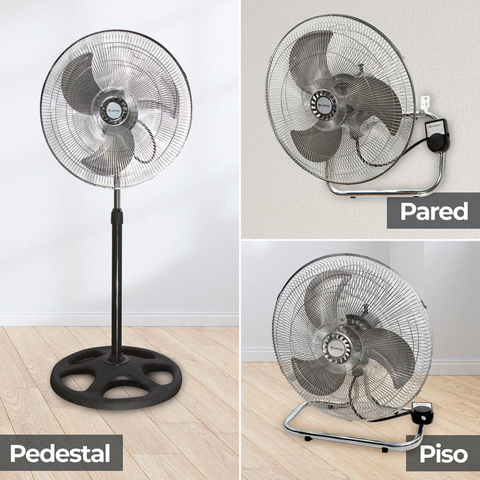 Ventilador de piso 18", 3 en 1, 3 velocidades