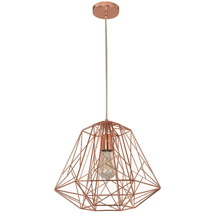 LAMP. COLGANTE COBRE 1L E27 60W