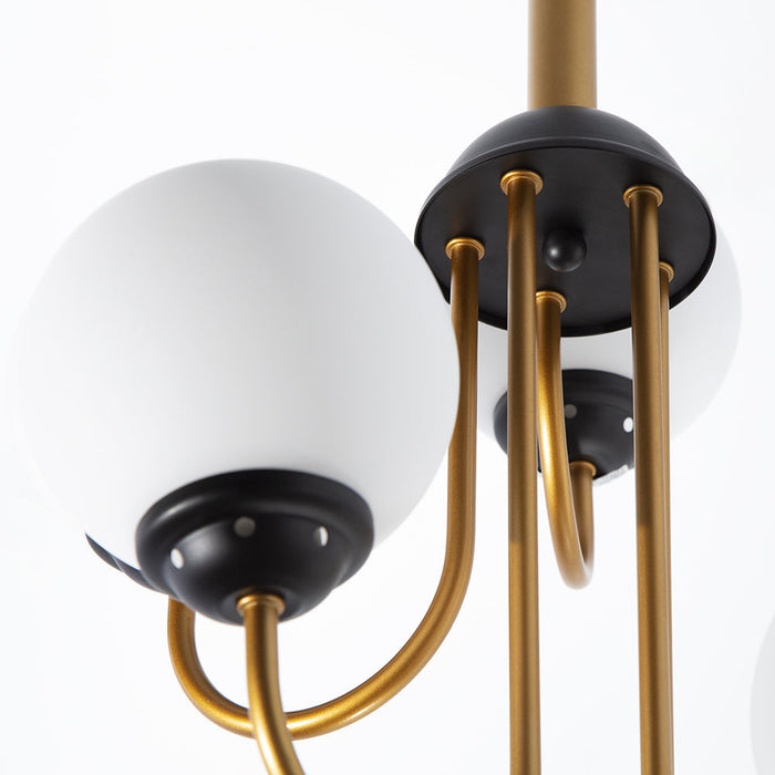 Lámpara de Techo Moderna Negro y Bronce Dorado 40W E27 de 5 Luces