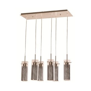 Lámpara Colgante Inlite Acabado Níquel Satinado de 6 Luces