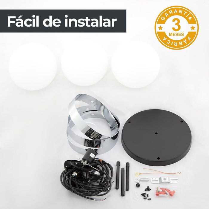 Lámpara Colgante Playful Romantique Blanco E27 40w 3 Luces