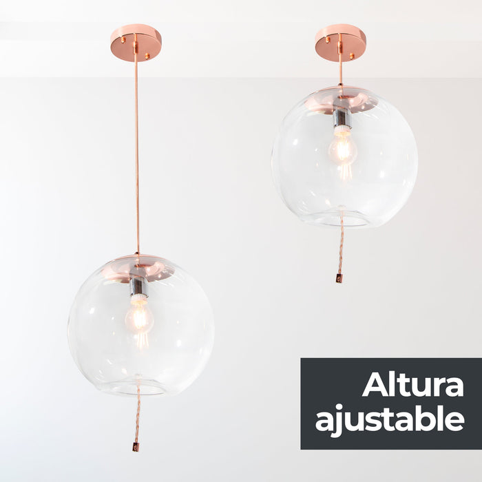 Lámpara Colgante  Cobre y Cromo 40W  E27 1 Luz