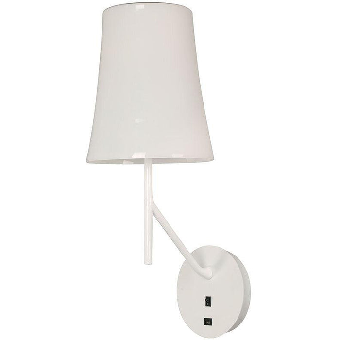 Lámpara Pared Blanco 1L E27 60W (Con Usb)
