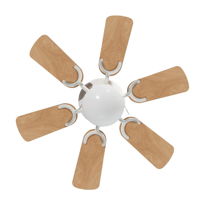 Ventilador De Techo Blanco / Madera 30  6 Aspas