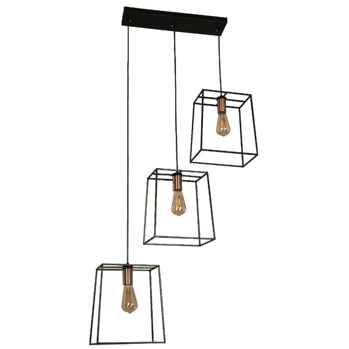 LAMP. COLGANTE NEGRO 3L E27 40W