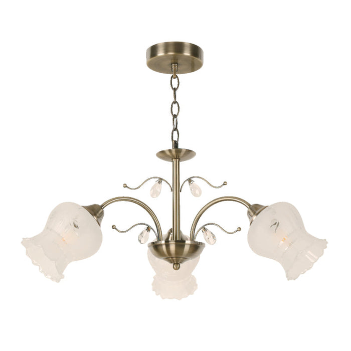 LAMP. COLGANTE BRONCE ANTIGUO 3L E27 40W