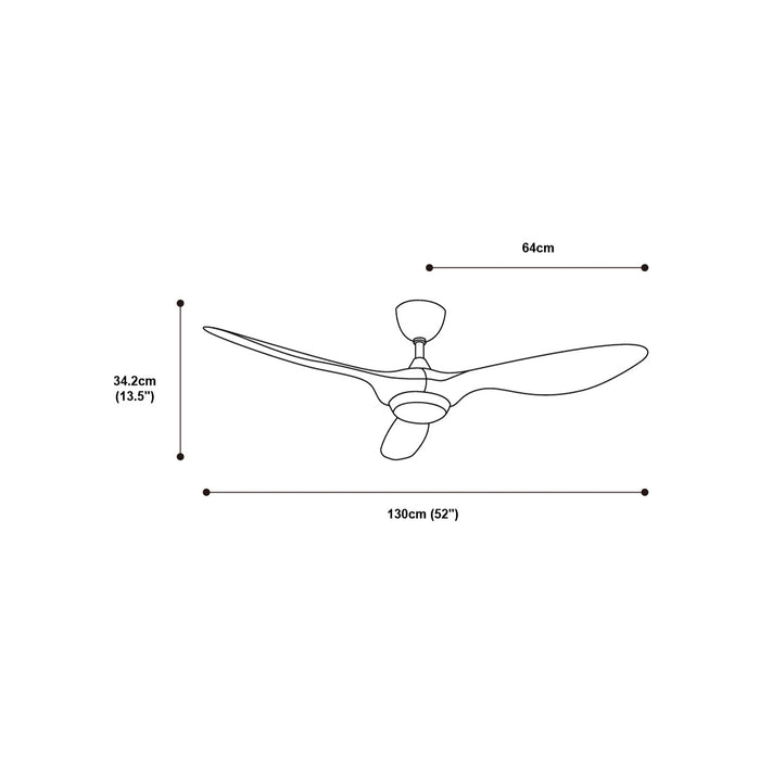 Ventilador LED 52" Níquel Satinado 20W Incluye Control Remoto