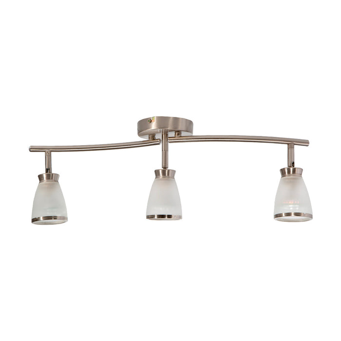 Lámpara de Techo Riel Decorativo Níquel 50w Gu10 3 Luces