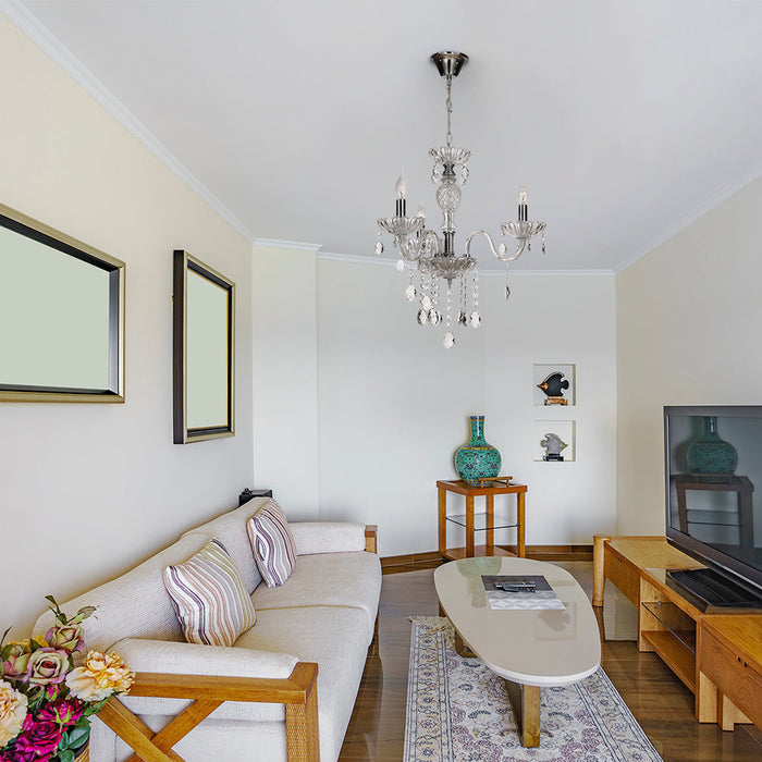 Lámpara Colgante Lumicentro Plata y Cristal 3 Luces