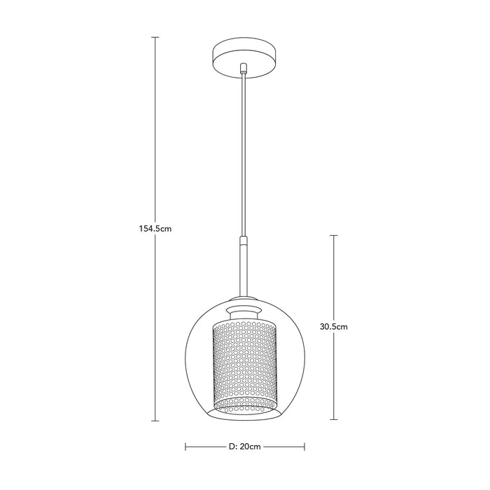 Lámpara Colgante Opulent Lighst Negro Dorado E27 40w 1 Luz