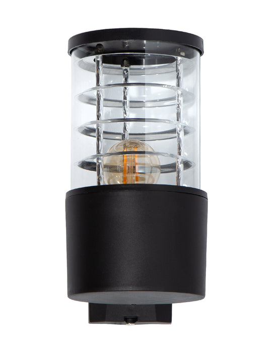 Aplique de pared exterior, IP44, negro, 10W, E27, 1 luz