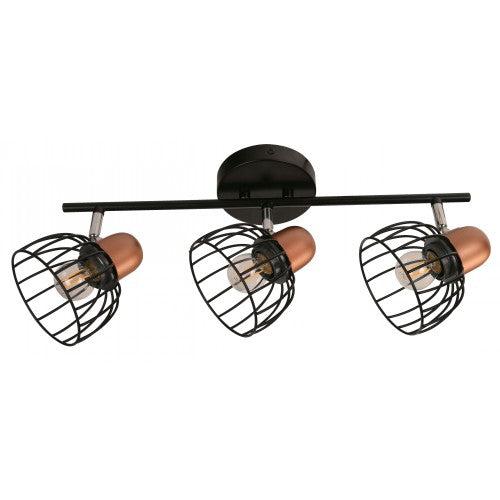 Lámpara Techo Reflectora Negro 3L E27 40W
