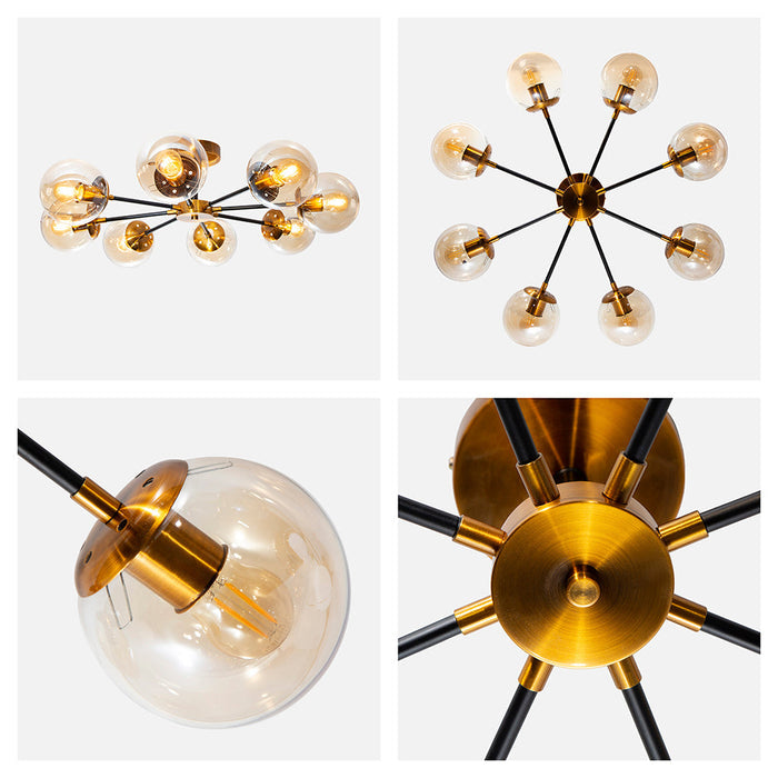 Lámpara de Techo Opulent Niquel Satinado E27 40w 8 Luces