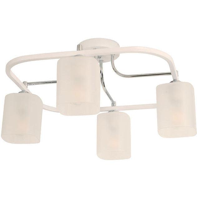 Lámpara Techo Cromo+Blanco 4L E27 40W