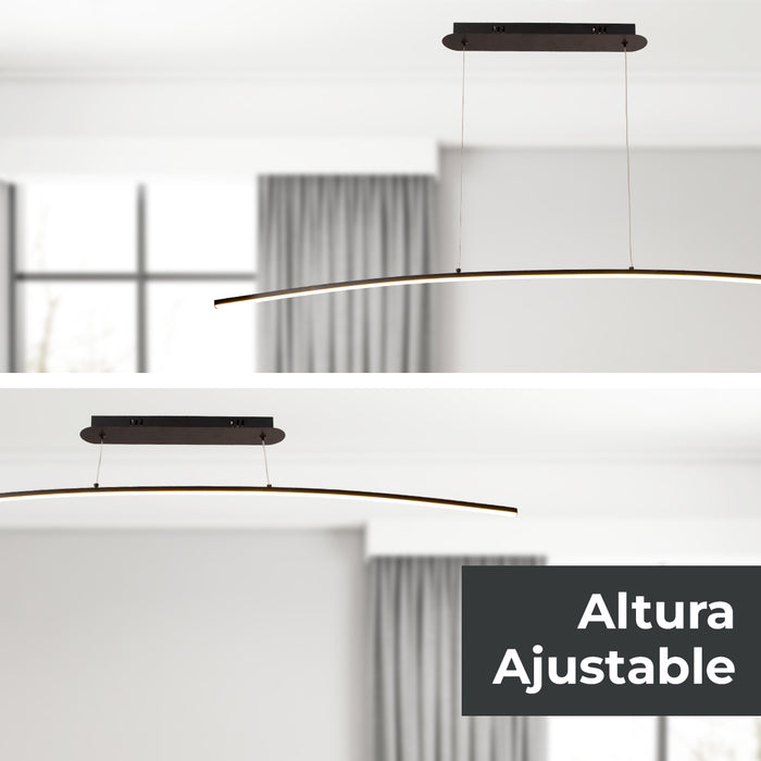 Lámpara colgante LED 4000K, acabado negro mate, 18W 1100 lm