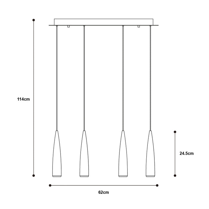 Lámpara Colgante Lumicentro Color Cromo de 3 W y 6 Luces