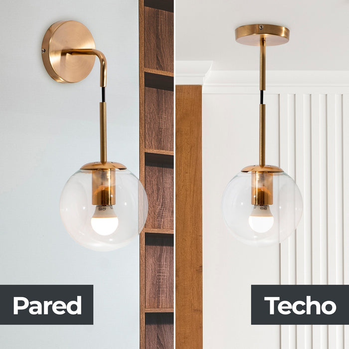 Lámpara Colgante Moderna Convertible Pared Bronce E27 1 Luz