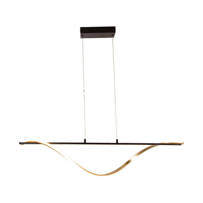 Lámpara colgante LED 3000K, acabado negro mate y oro, 24W 1200 lm