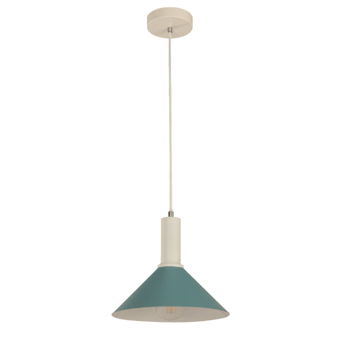 LAMP. COLGANTE BLANCO+AZUL 1L E27 40W