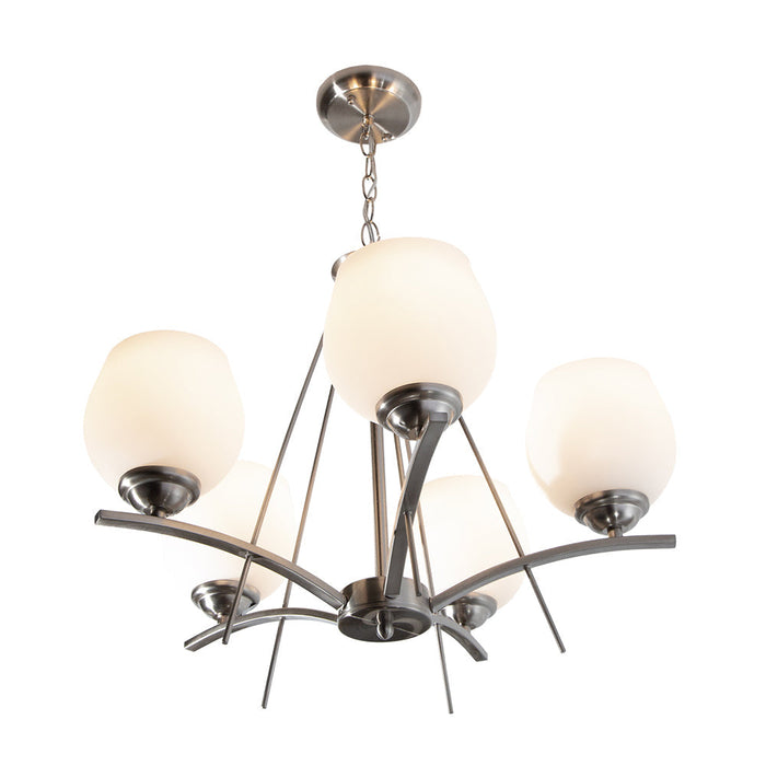 Lámpara Colgante  Níquel Satinado 60W E27 5 Luces