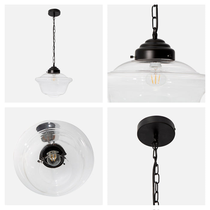 Lámpara Colgante  Negro Mate 60W  E27 1 Luz