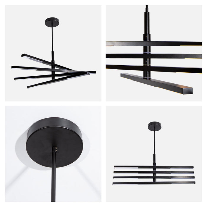 Lámpara Colgante LED, Negro Mate, Acero, 40W