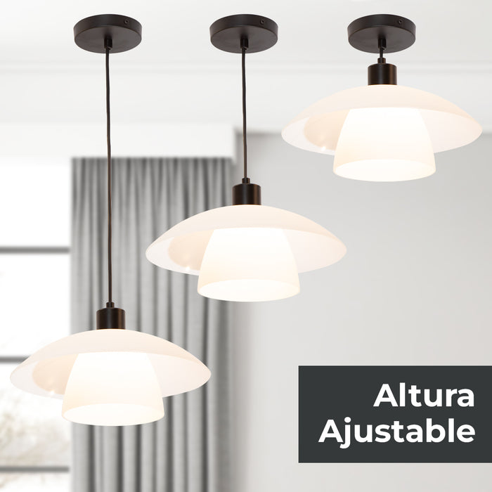 Lámpara colgante, estilo moderno, acabado negro mate, 1 luz E27, 40 W