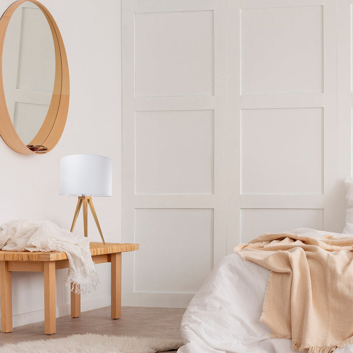 Lámpara de Mesa  Madera Clara Estilo Moderno  E27  40W 1 Luz