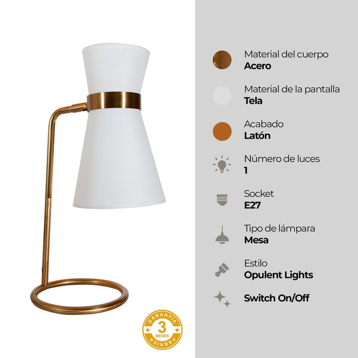 Lámpara de Mesa Cobre E27 40W  1 Luz