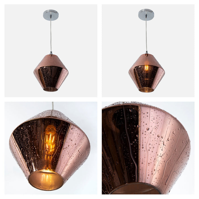 Lámpara Colgante Lumicentro Cromo y Cobre 40W E27 de 1 Luz