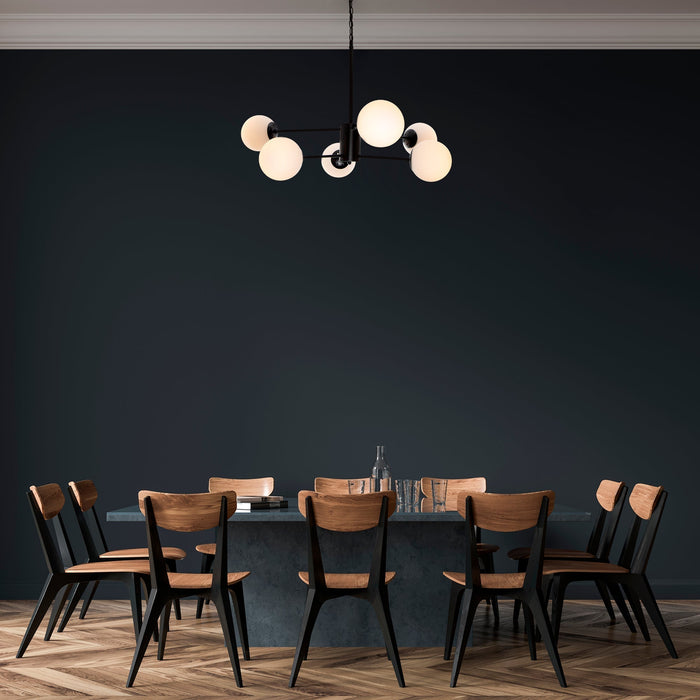 Lámpara Colgante Moderno Negro 40w E27 6 Luces