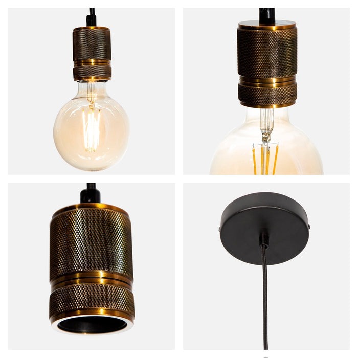 Lámpara Colgante Mini Retro Bronce E27 60W 1 Luz