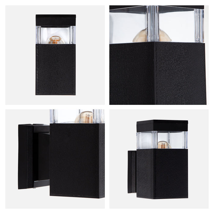 Aplique exterior IP44, color negro, 1 luz E27, 10W