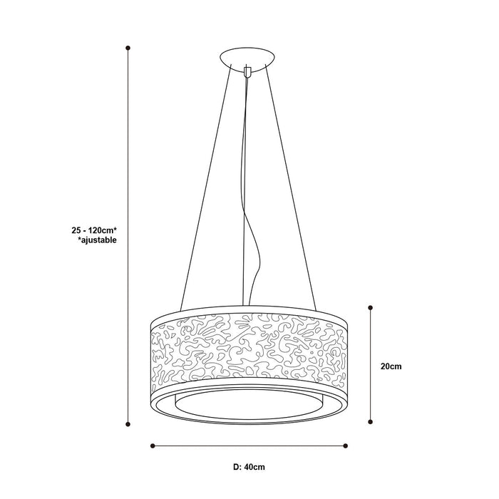 Lámpara Colgante Inlite Color Negro Brillante 60 W 3 Luces