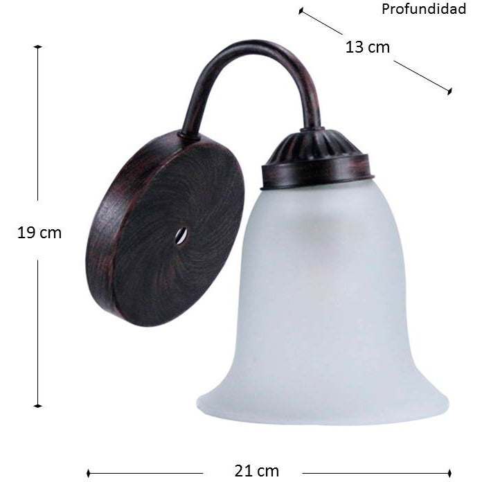 LAMP. PARED NEGRO CEPILLADO ROJO 1L E27 60W
