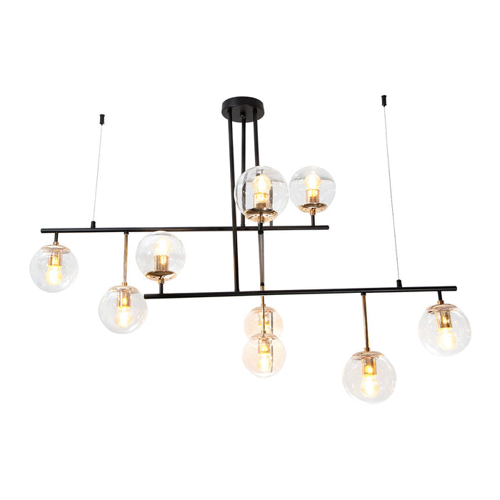 Lámpara Colgante Negro Oro E27 40w 9 Luces