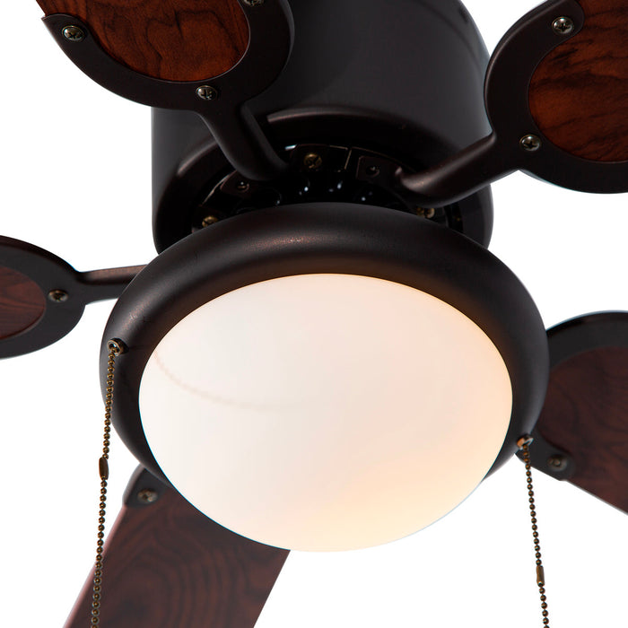 Ventilador 42" E27 1Luz 60W Acabado Chocolate