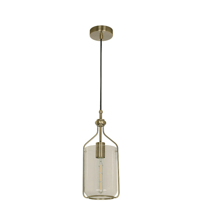 LAMP. COLGANTE BRONCE ANTIGUO 1L E27 60W