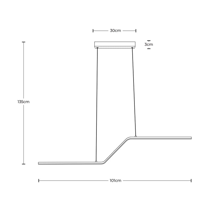 Lámpara colgante LED 3000K, acabado negro mate, 15W 900 lm