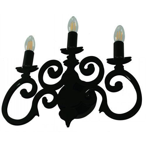 Lámpara Pared Negro 3L E14 40W