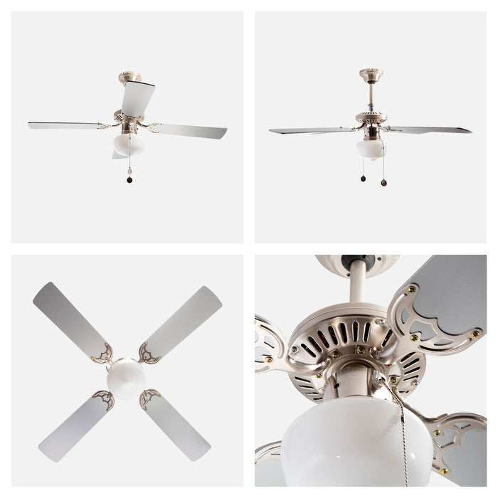 Ventilador de techo 42" níquel satinado 1 Luz E27 40w