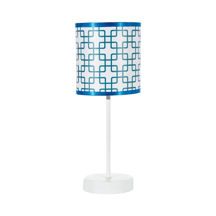 Lámpara de Mesa de 40 W Color Blanco y Turquesa