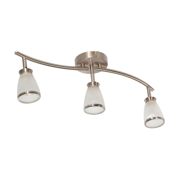 Lámpara de Techo Riel Decorativo Níquel 50w Gu10 3 Luces